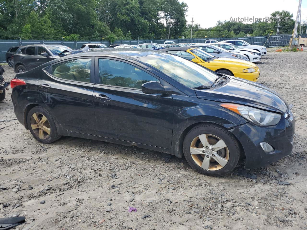 2013 Hyundai Elantra Gls Black vin: 5NPDH4AE3DH191630