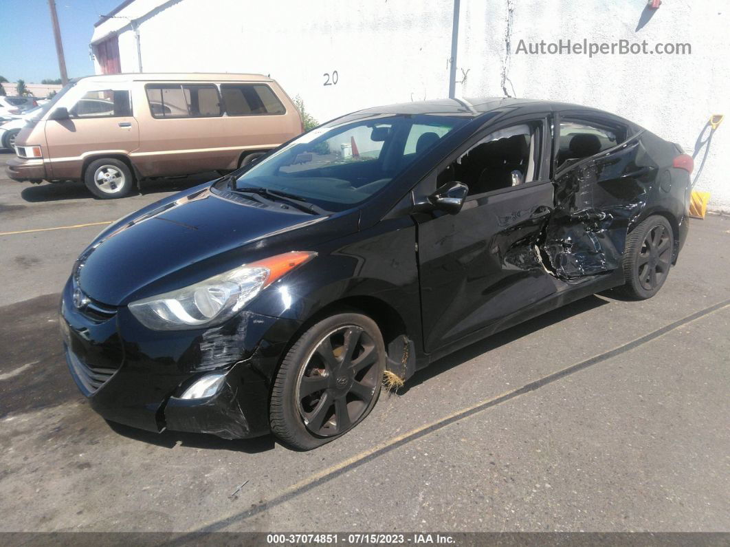 2013 Hyundai Elantra Limited Pzev Черный vin: 5NPDH4AE3DH279531