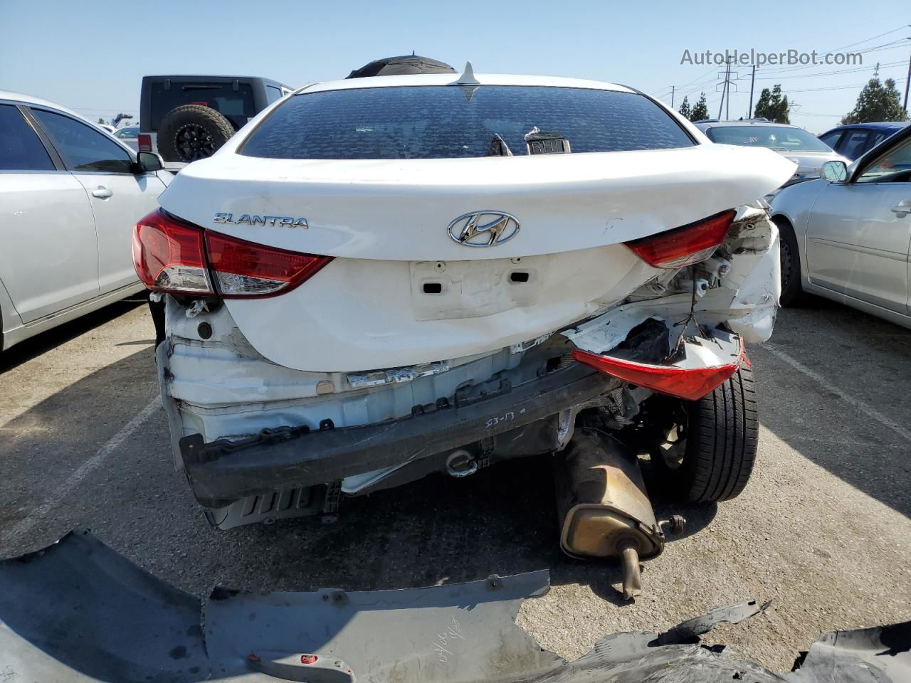 2013 Hyundai Elantra Gls White vin: 5NPDH4AE3DH342725