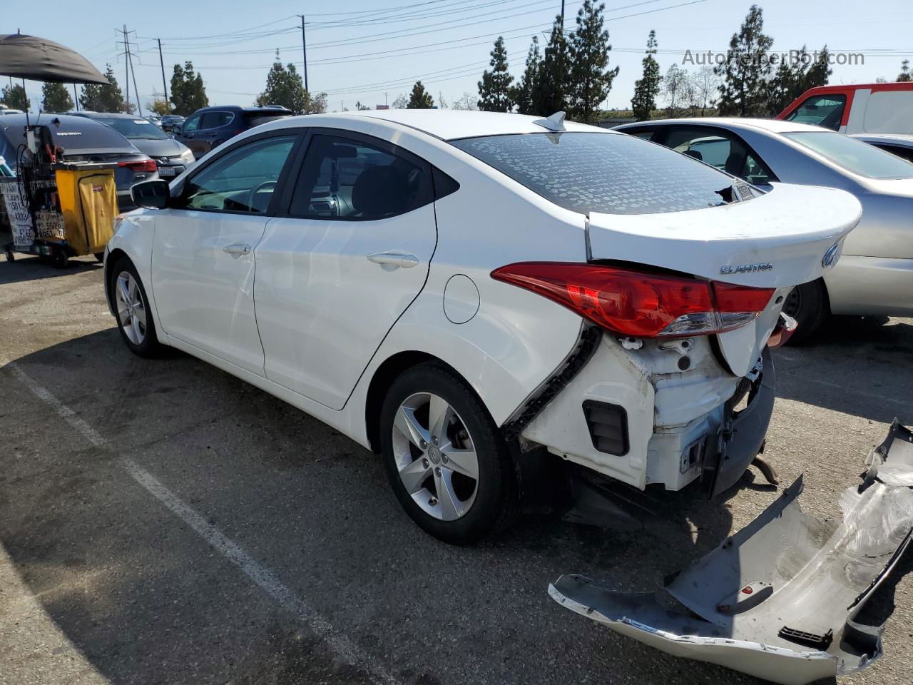 2013 Hyundai Elantra Gls White vin: 5NPDH4AE3DH342725