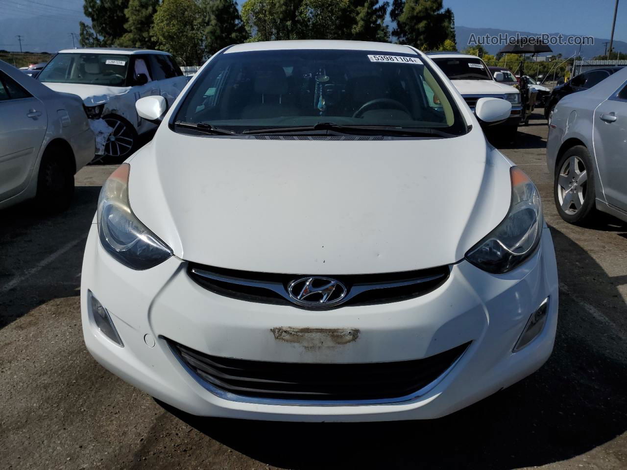 2013 Hyundai Elantra Gls White vin: 5NPDH4AE3DH342725