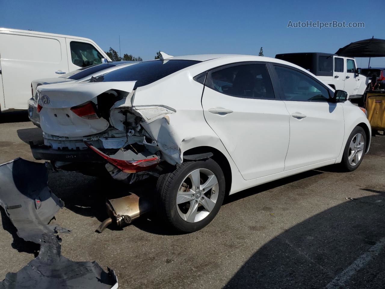 2013 Hyundai Elantra Gls White vin: 5NPDH4AE3DH342725