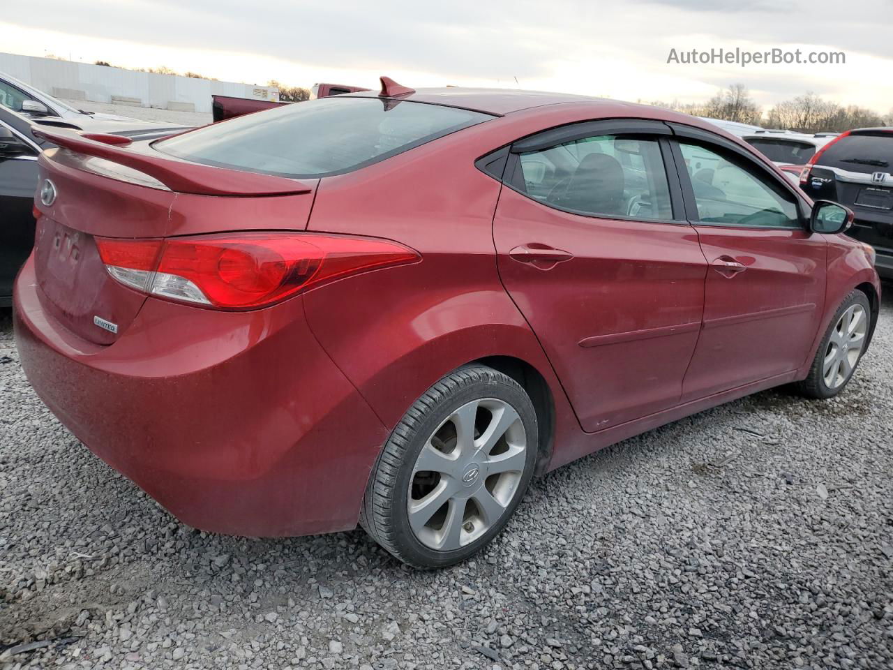 2013 Hyundai Elantra Gls Red vin: 5NPDH4AE3DH360156