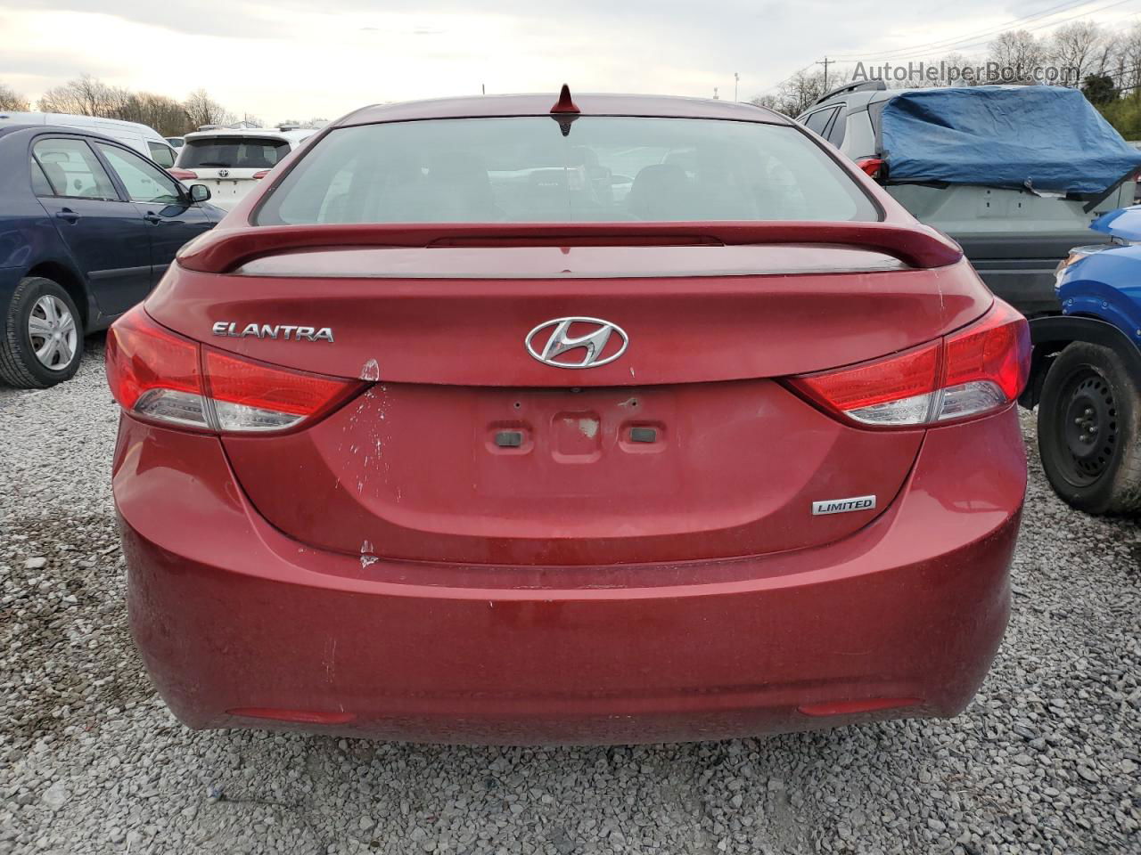 2013 Hyundai Elantra Gls Red vin: 5NPDH4AE3DH360156