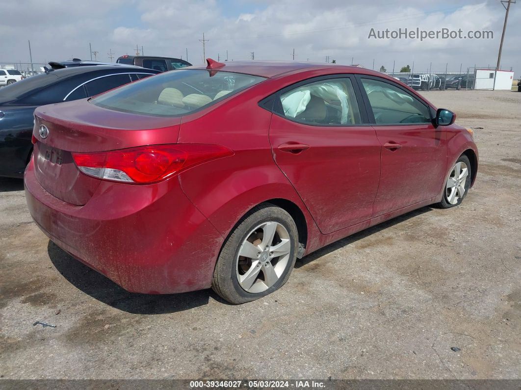 2013 Hyundai Elantra Gls Red vin: 5NPDH4AE3DH361176