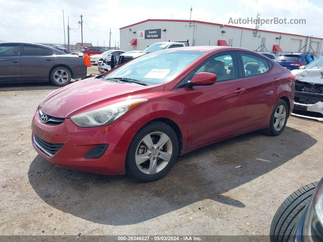 2013 Hyundai Elantra Gls Red vin: 5NPDH4AE3DH361176