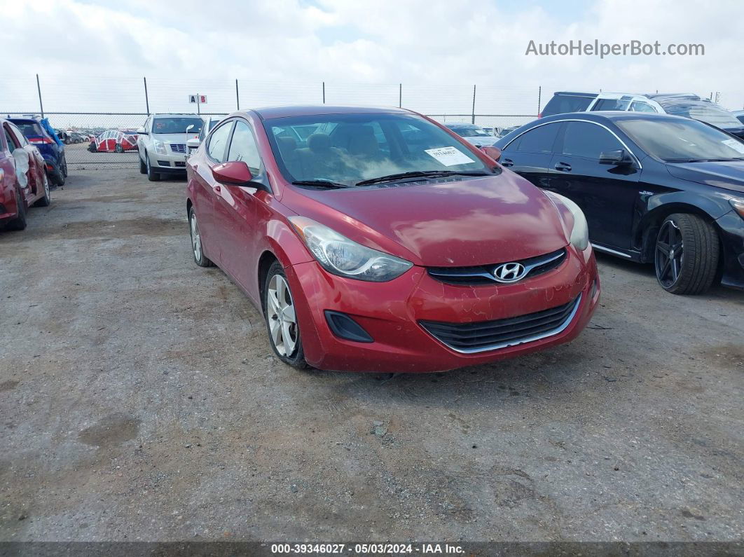 2013 Hyundai Elantra Gls Red vin: 5NPDH4AE3DH361176