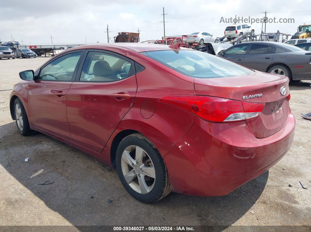 2013 Hyundai Elantra Gls Red vin: 5NPDH4AE3DH361176