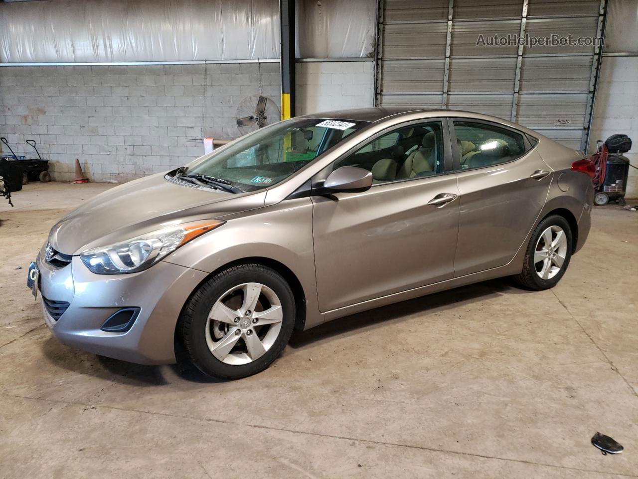 2013 Hyundai Elantra Gls Beige vin: 5NPDH4AE3DH377345