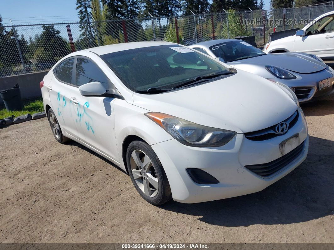 2013 Hyundai Elantra Gls White vin: 5NPDH4AE3DH385154