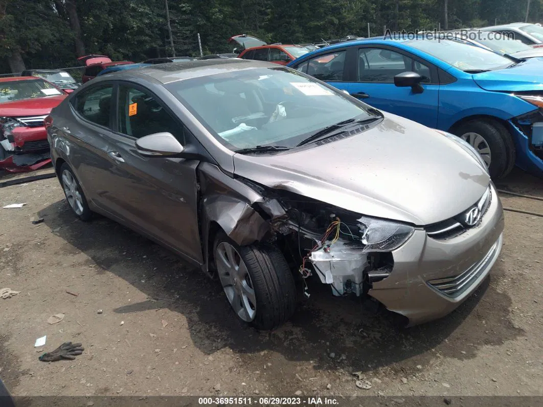 2013 Hyundai Elantra Limited Золотой vin: 5NPDH4AE3DH419335