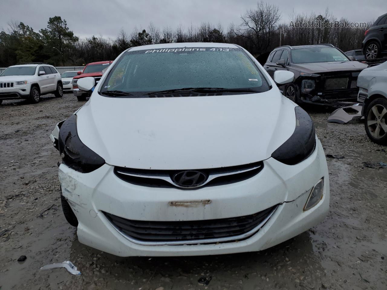 2013 Hyundai Elantra Gls White vin: 5NPDH4AE3DH431727