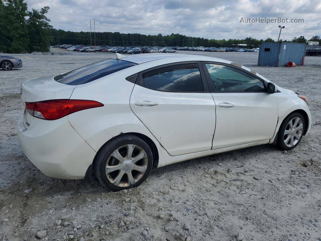 2013 Hyundai Elantra Gls White vin: 5NPDH4AE3DH438032