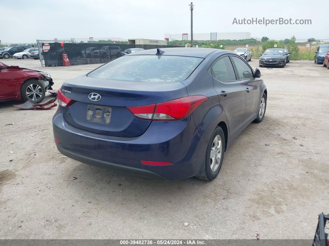 2014 Hyundai Elantra Se Blue vin: 5NPDH4AE3EH490424