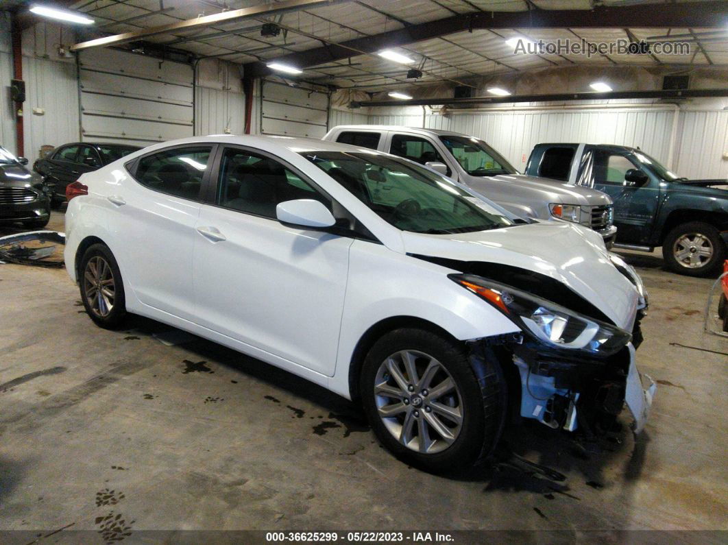 2014 Hyundai Elantra Se White vin: 5NPDH4AE3EH502684