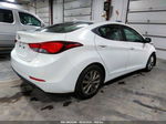 2014 Hyundai Elantra Se White vin: 5NPDH4AE3EH502684