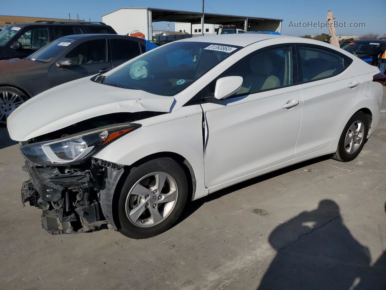 2014 Hyundai Elantra Se White vin: 5NPDH4AE3EH508386