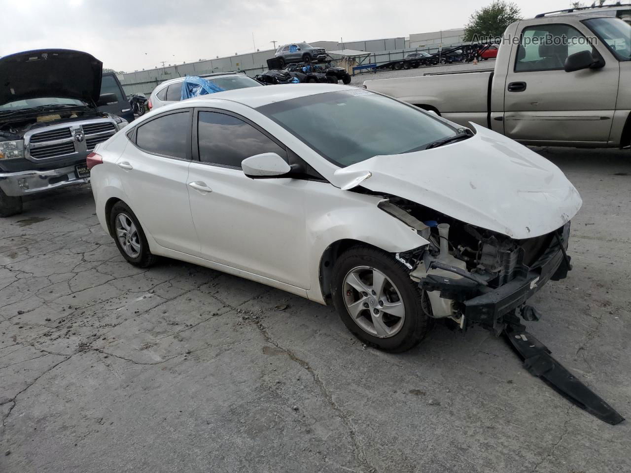 2014 Hyundai Elantra Se White vin: 5NPDH4AE3EH527407