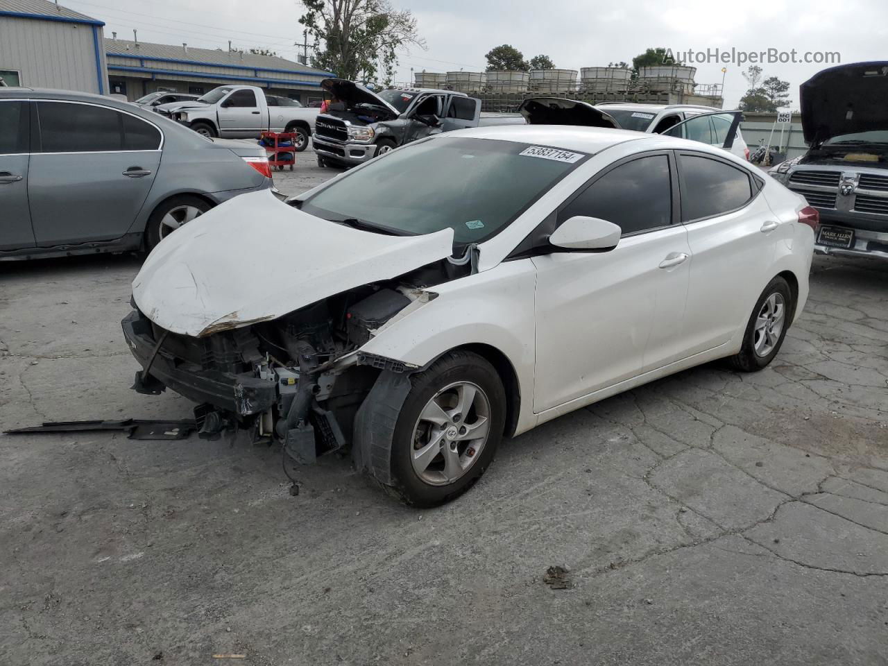 2014 Hyundai Elantra Se White vin: 5NPDH4AE3EH527407