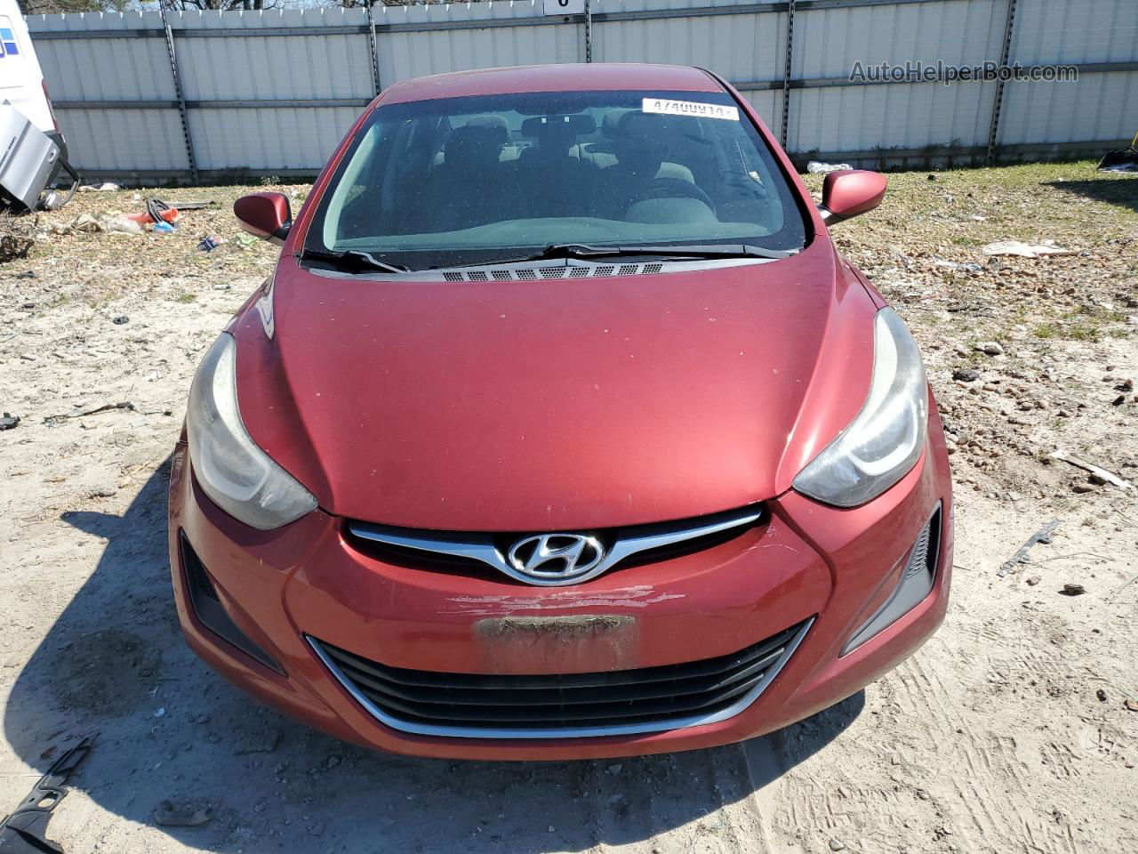 2014 Hyundai Elantra Se Red vin: 5NPDH4AE3EH534440