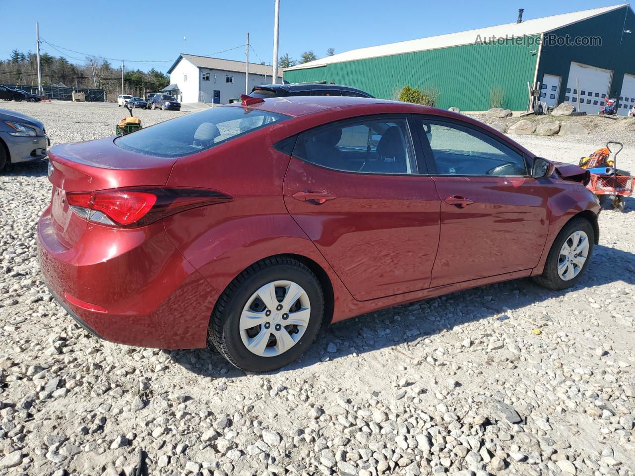 2016 Hyundai Elantra Se Red vin: 5NPDH4AE3GH684616