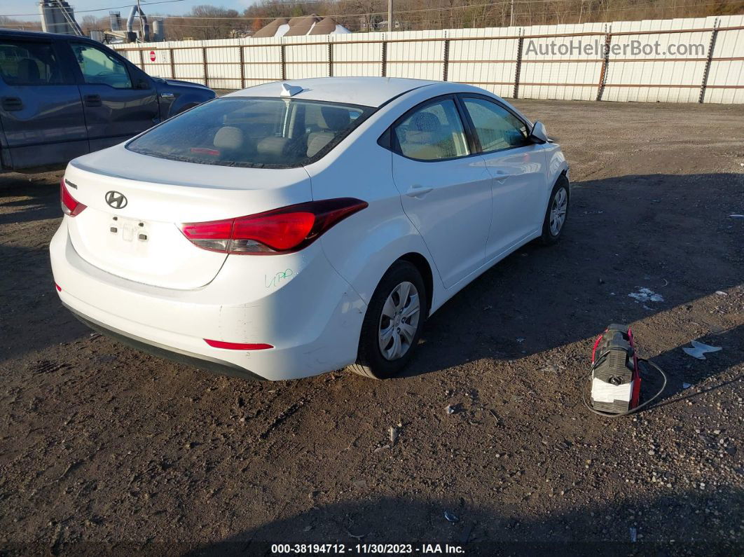 2016 Hyundai Elantra Se White vin: 5NPDH4AE3GH700233