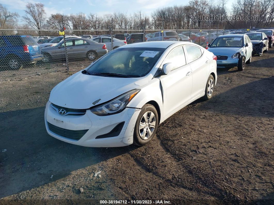 2016 Hyundai Elantra Se White vin: 5NPDH4AE3GH700233