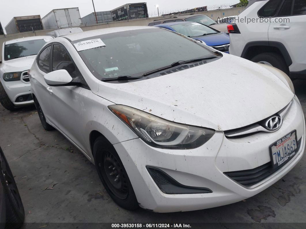 2016 Hyundai Elantra Se White vin: 5NPDH4AE3GH717050