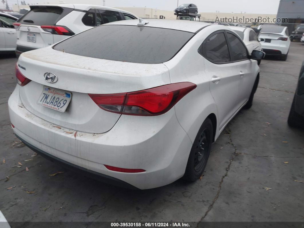 2016 Hyundai Elantra Se White vin: 5NPDH4AE3GH717050