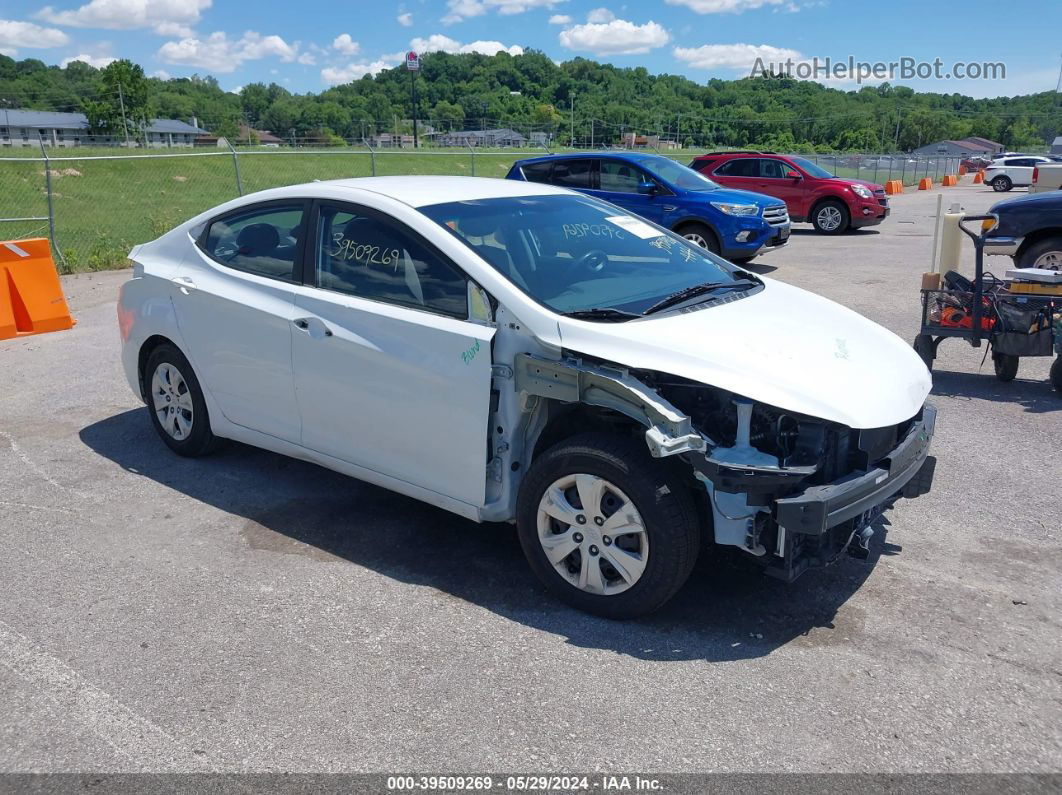 2016 Hyundai Elantra Se White vin: 5NPDH4AE3GH729361