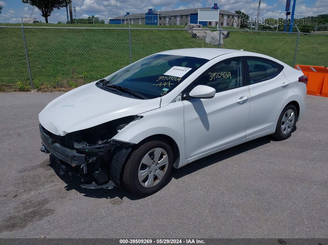 2016 Hyundai Elantra Se White vin: 5NPDH4AE3GH729361