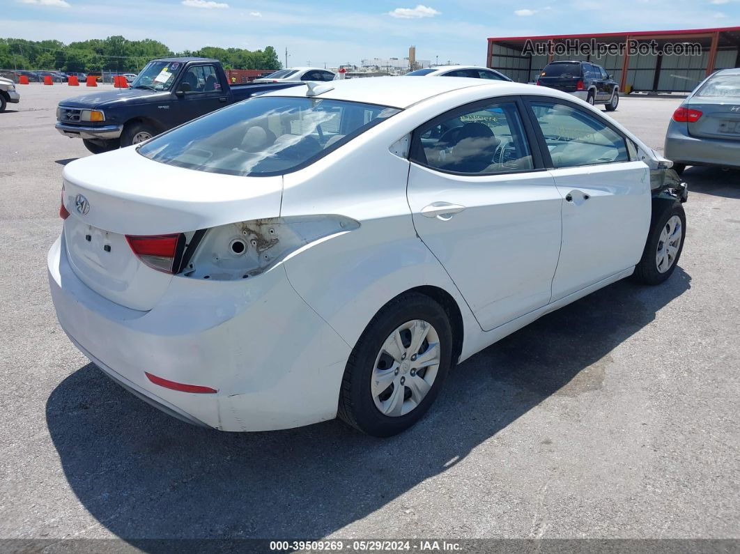 2016 Hyundai Elantra Se White vin: 5NPDH4AE3GH729361