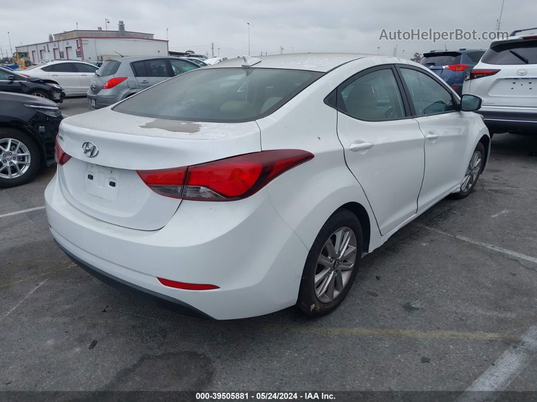 2016 Hyundai Elantra Se White vin: 5NPDH4AE3GH774803