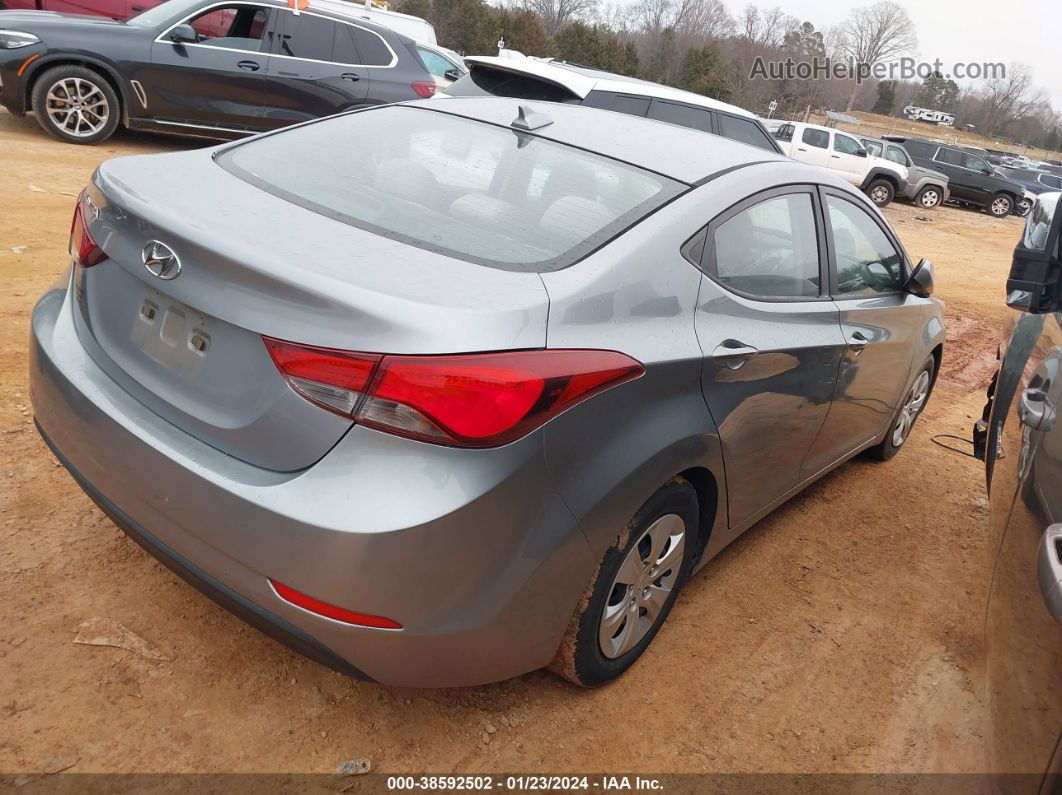 2016 Hyundai Elantra Se Gray vin: 5NPDH4AE3GH793237