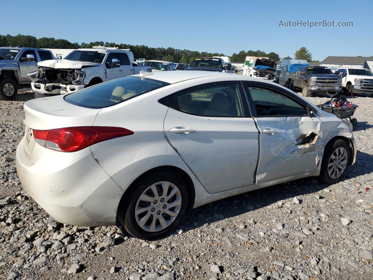 2011 Hyundai Elantra Gls White vin: 5NPDH4AE4BH022830