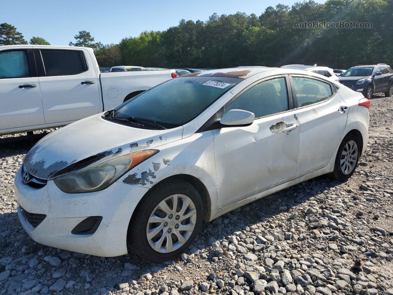 2011 Hyundai Elantra Gls White vin: 5NPDH4AE4BH022830