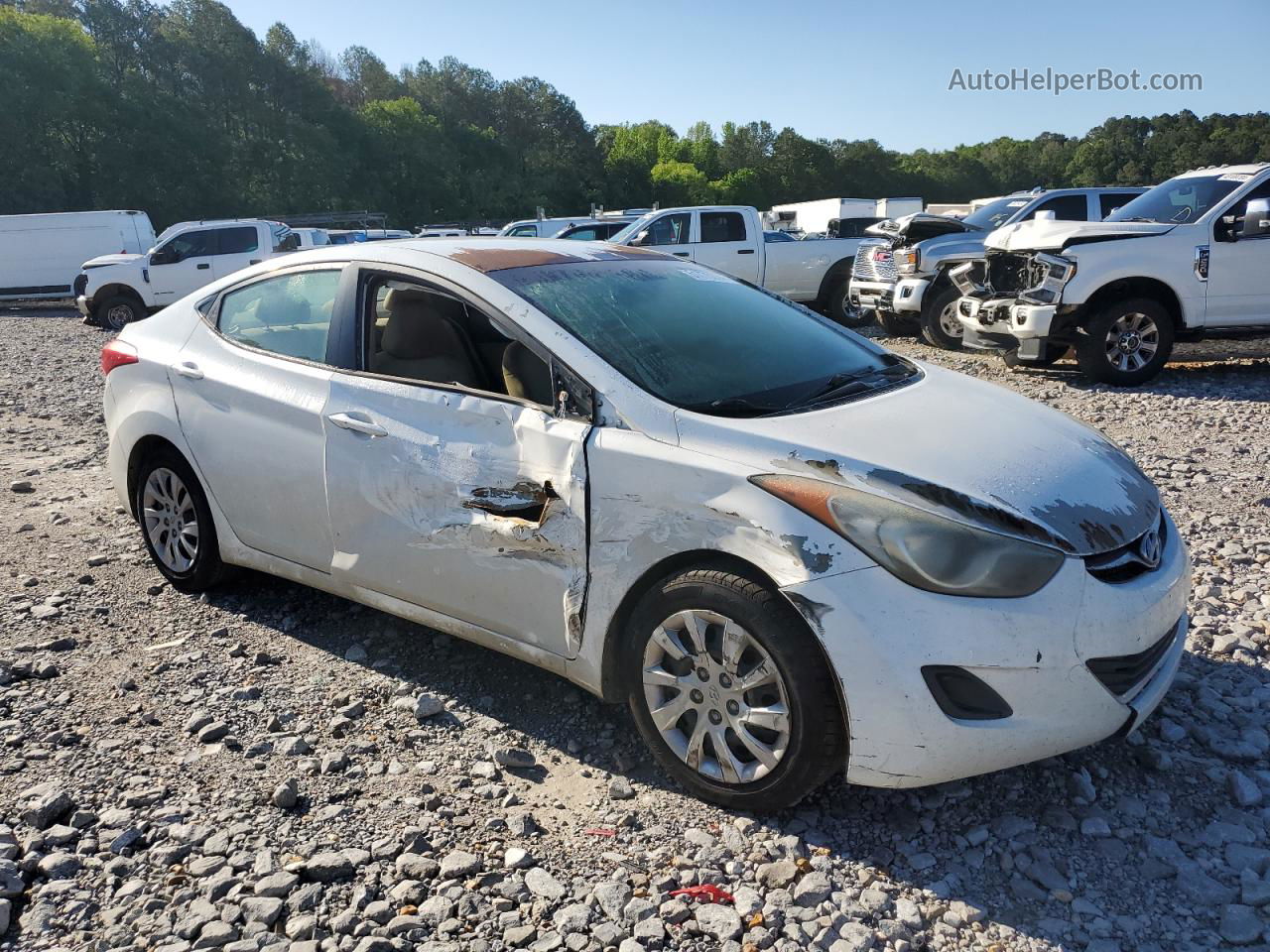 2011 Hyundai Elantra Gls White vin: 5NPDH4AE4BH022830