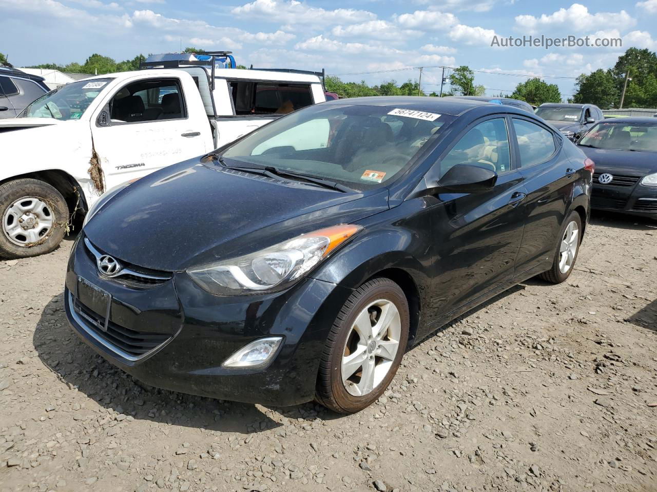 2012 Hyundai Elantra Gls Black vin: 5NPDH4AE4CH097626