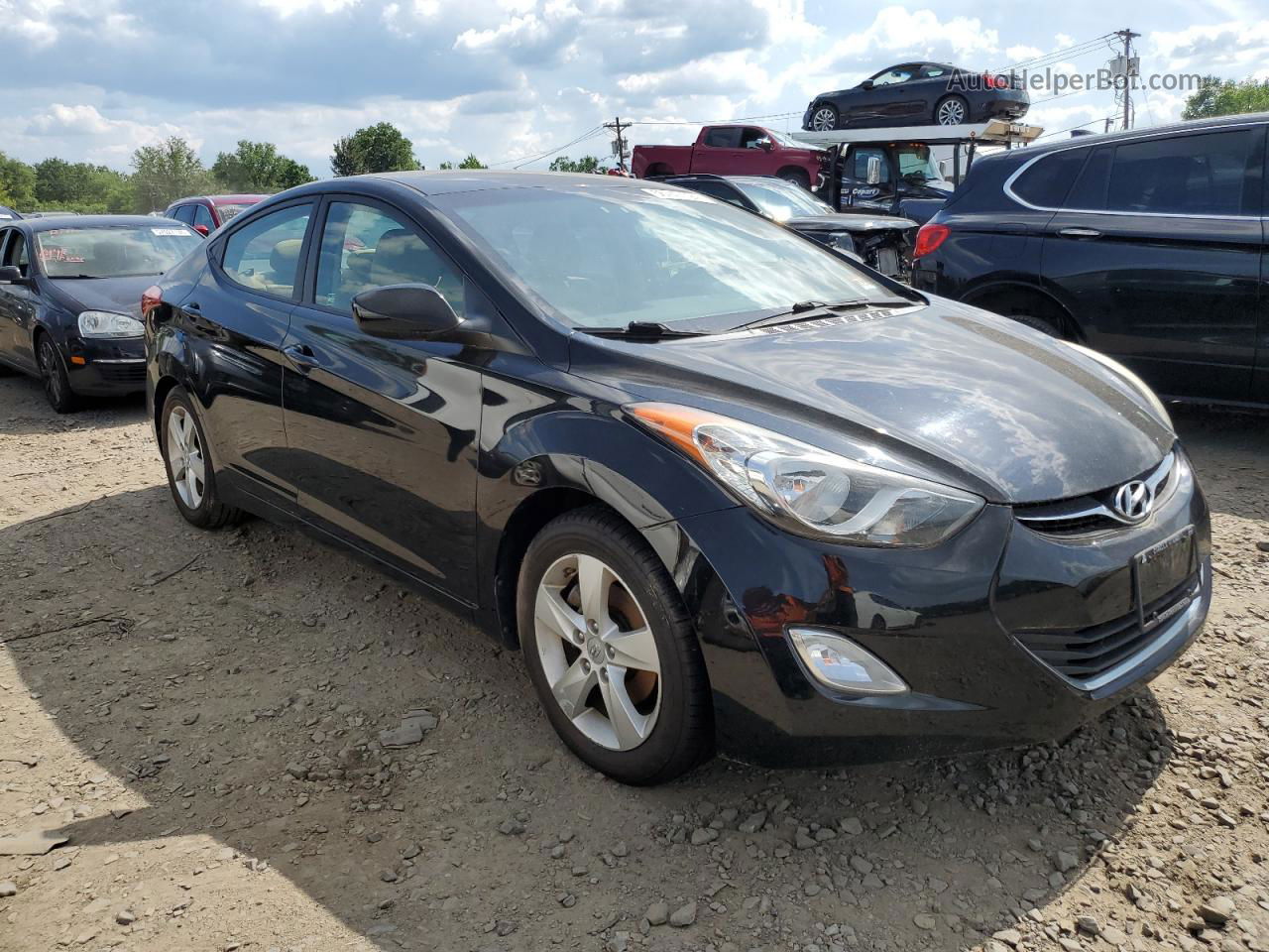 2012 Hyundai Elantra Gls Black vin: 5NPDH4AE4CH097626