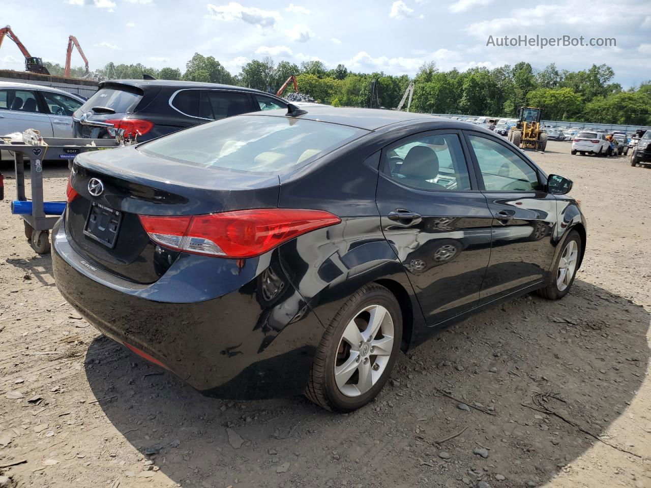 2012 Hyundai Elantra Gls Black vin: 5NPDH4AE4CH097626