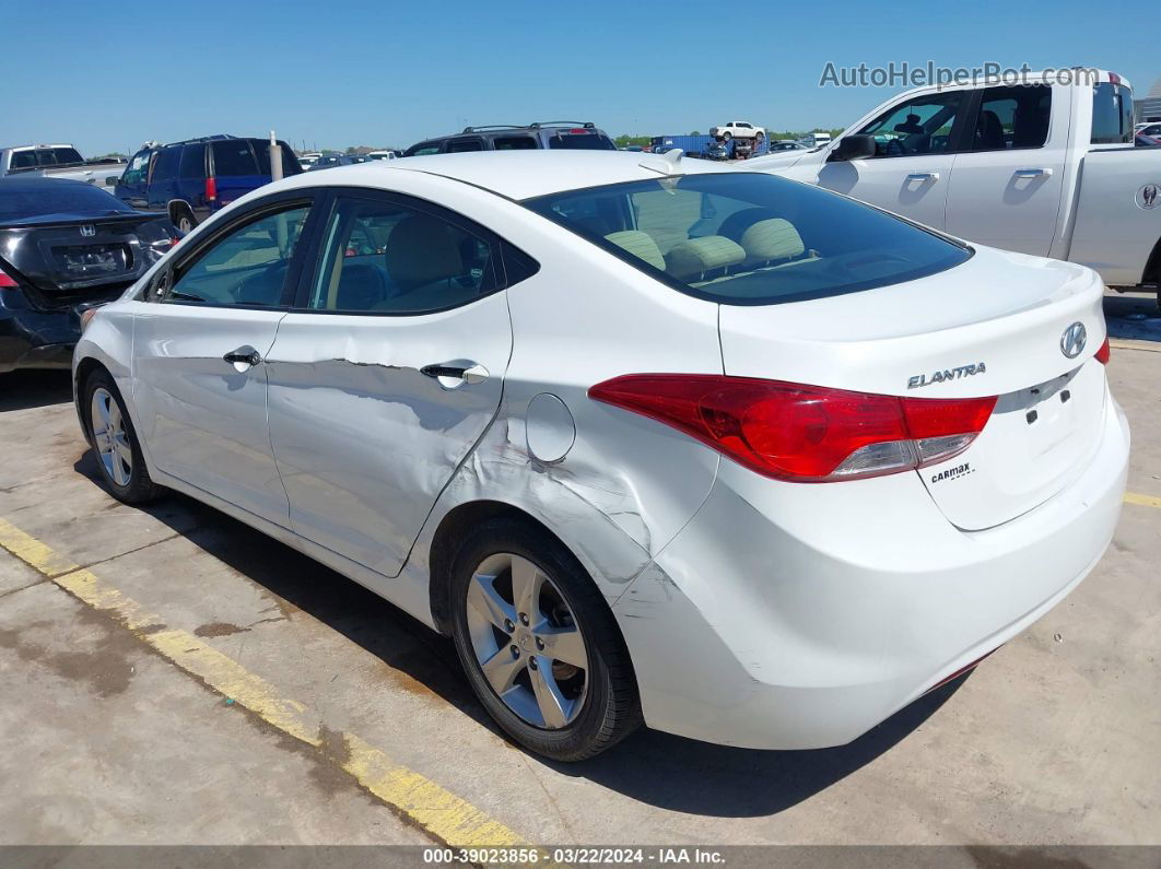 2013 Hyundai Elantra Gls White vin: 5NPDH4AE4DH181219