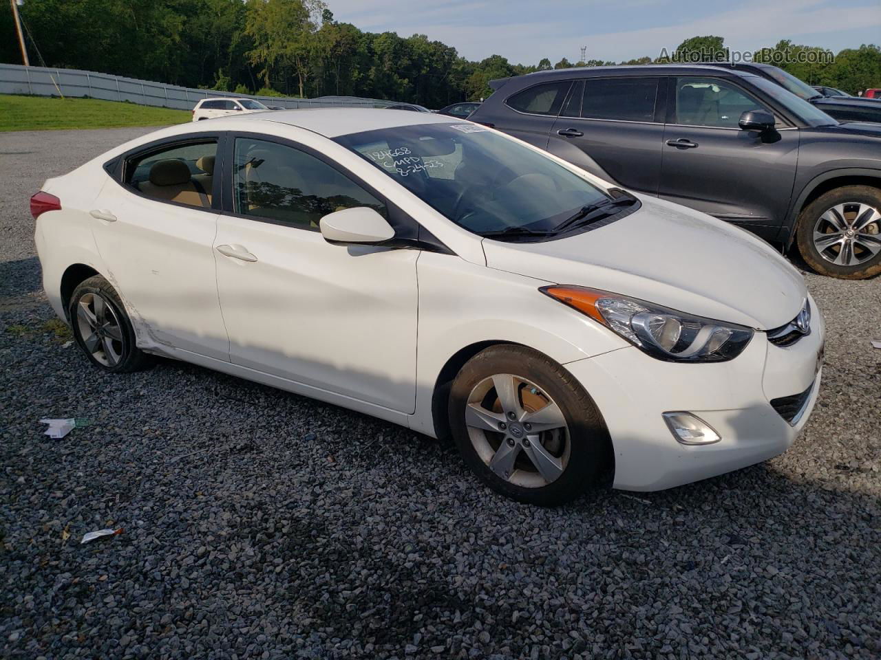 2013 Hyundai Elantra Gls White vin: 5NPDH4AE4DH184668