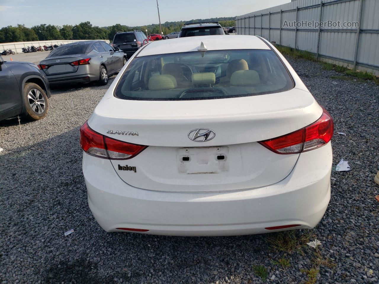 2013 Hyundai Elantra Gls White vin: 5NPDH4AE4DH184668