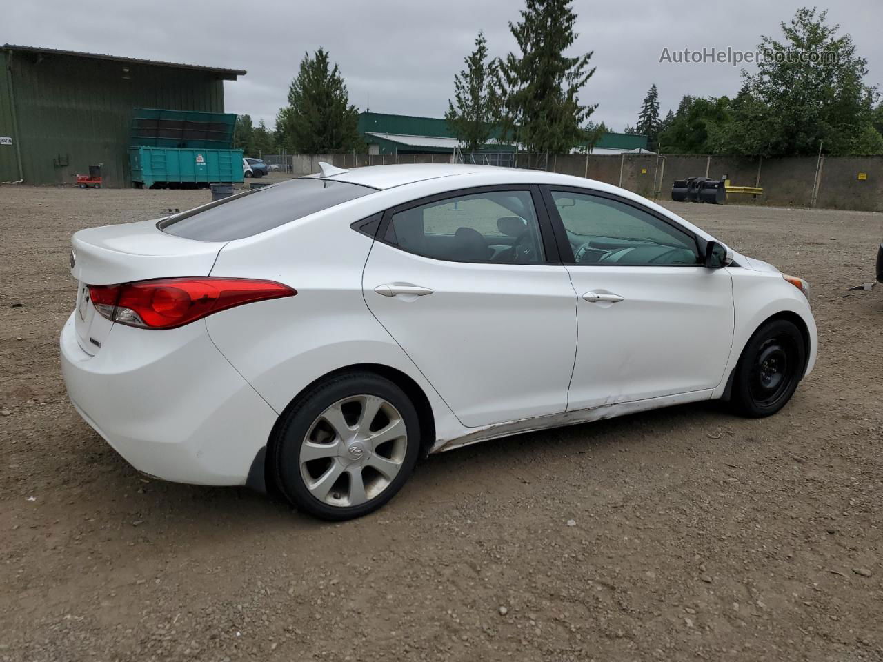 2013 Hyundai Elantra Gls White vin: 5NPDH4AE4DH250622