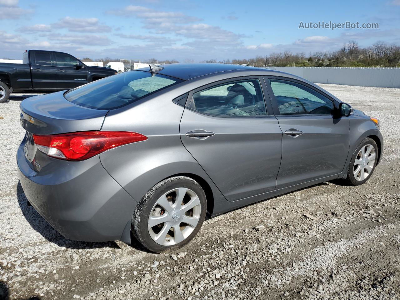 2013 Hyundai Elantra Gls Gray vin: 5NPDH4AE4DH283197