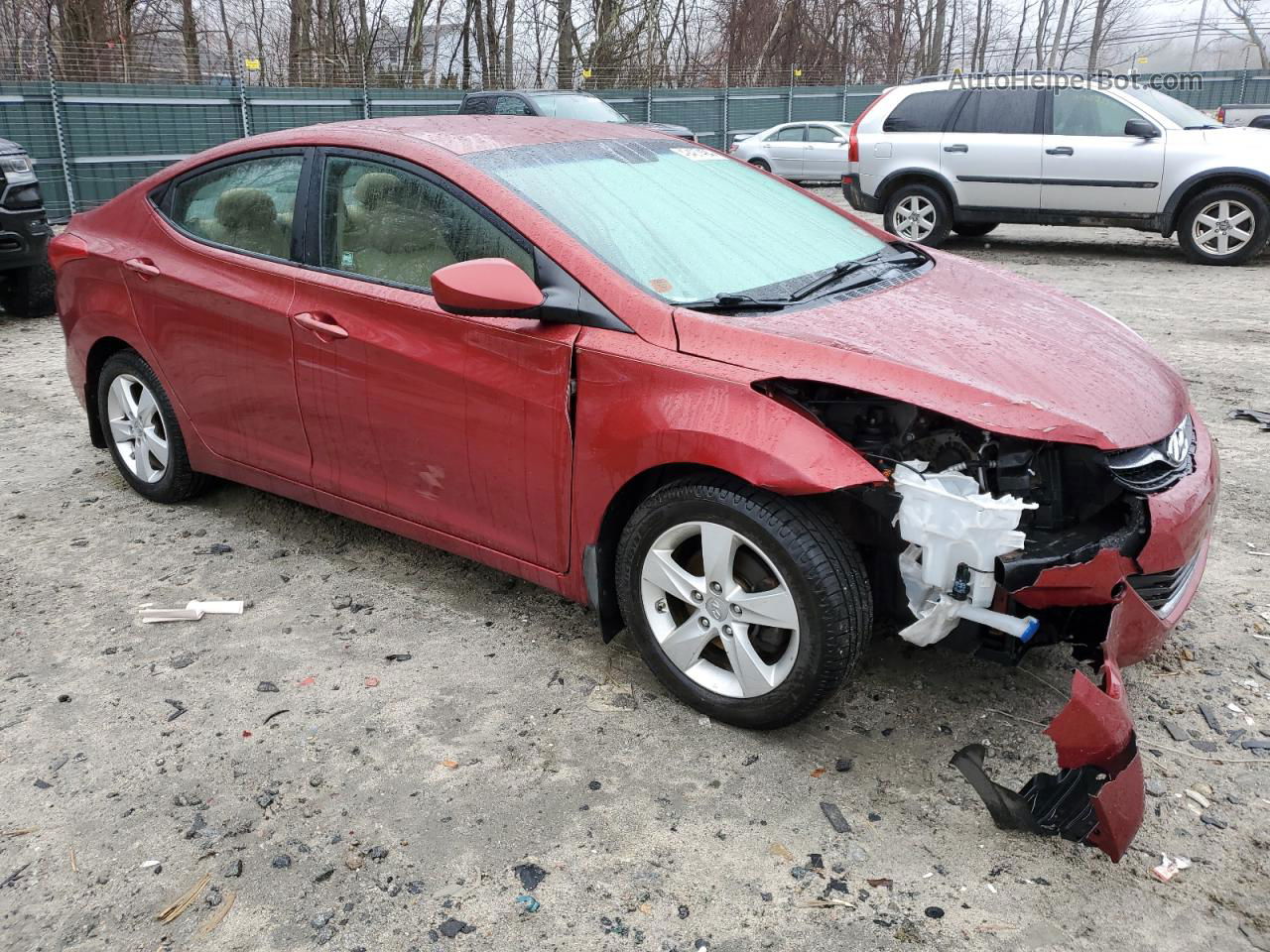 2013 Hyundai Elantra Gls Maroon vin: 5NPDH4AE4DH331622