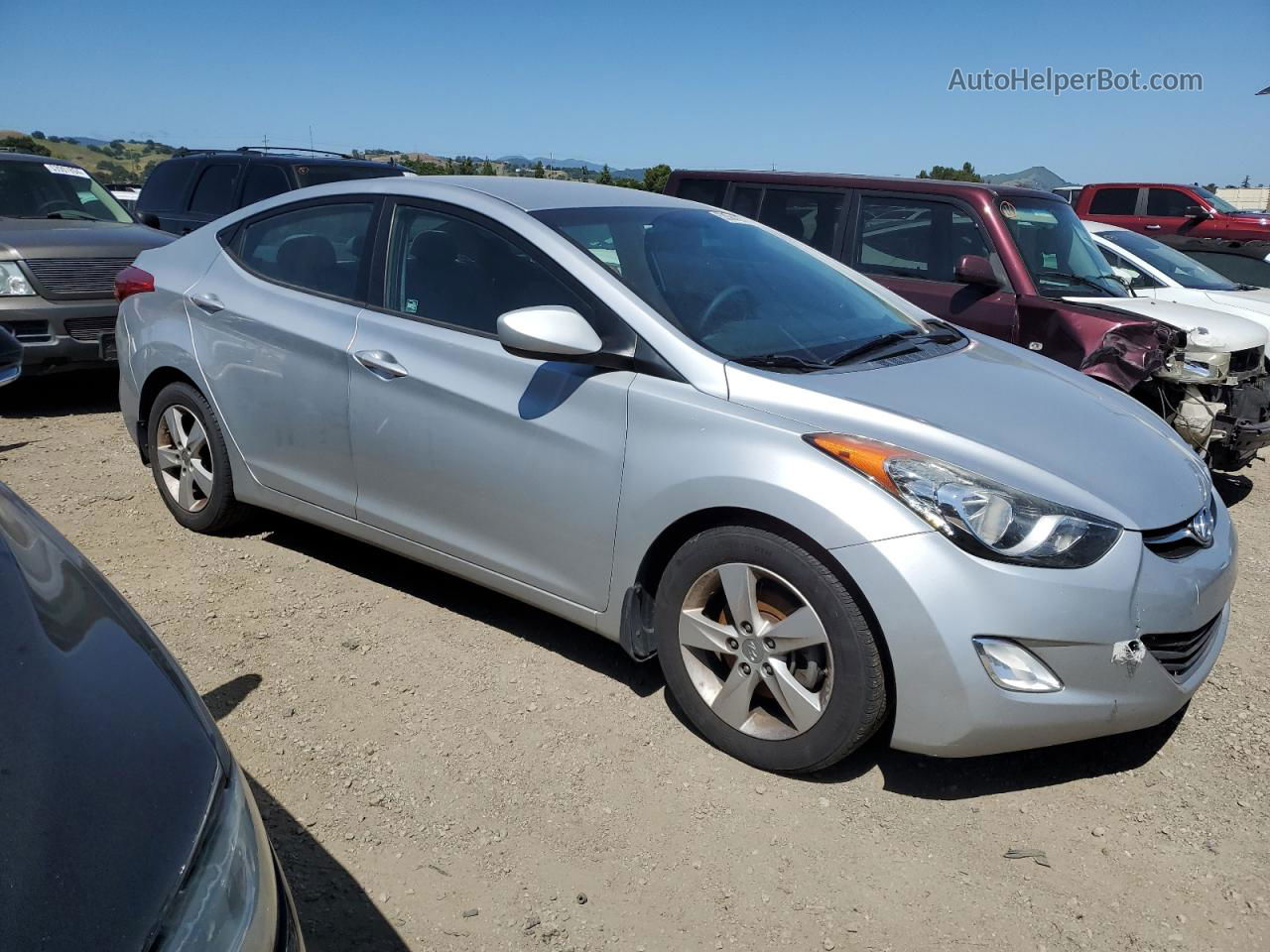 2013 Hyundai Elantra Gls Серебряный vin: 5NPDH4AE4DH369979