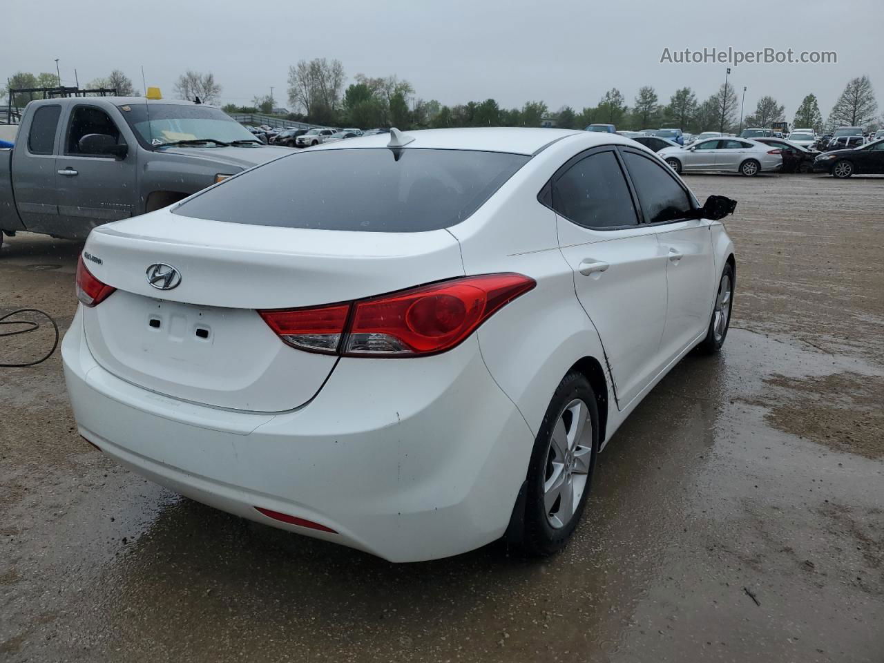 2013 Hyundai Elantra Gls White vin: 5NPDH4AE4DH374907