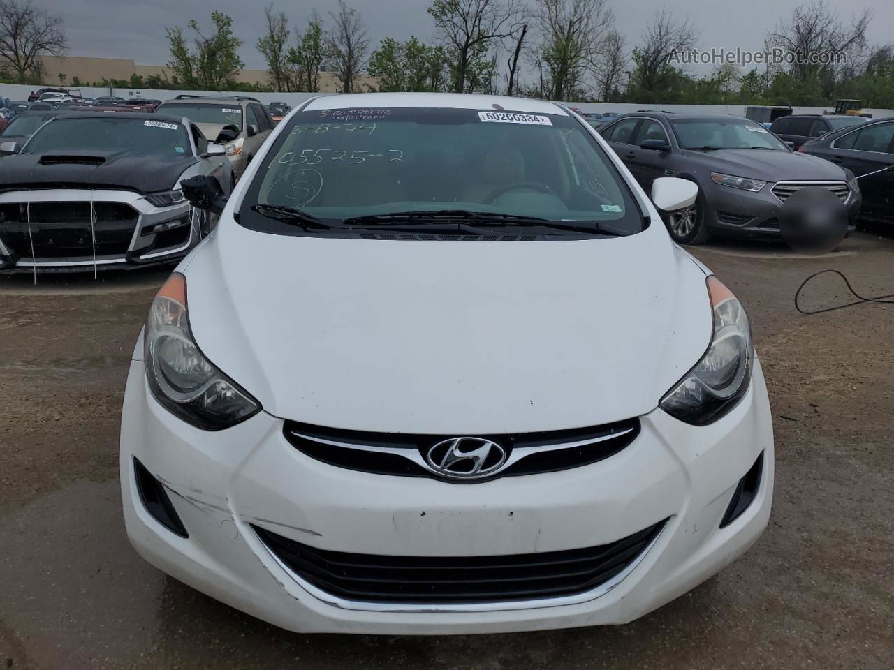 2013 Hyundai Elantra Gls White vin: 5NPDH4AE4DH374907