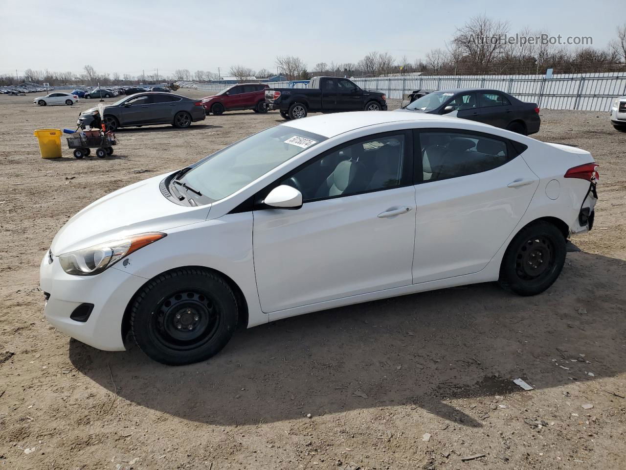 2013 Hyundai Elantra Gls White vin: 5NPDH4AE4DH378584